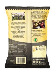 keoghs crisps crinkle sea salt & black pepper back of pack