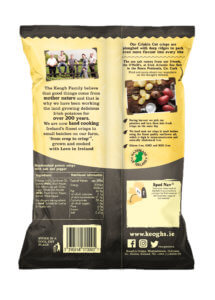 Keoghs crisps irish sea salt and crushed black pepper back of pack