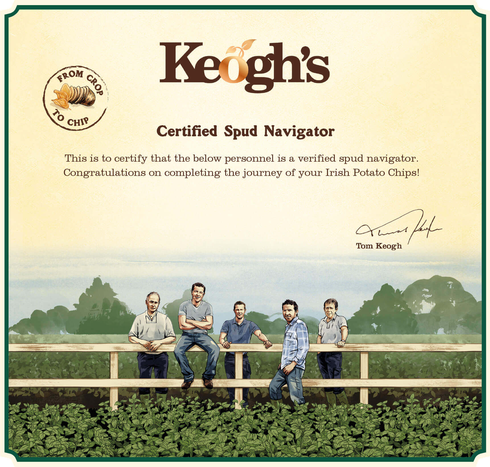 Keogh's Certificate Background Image