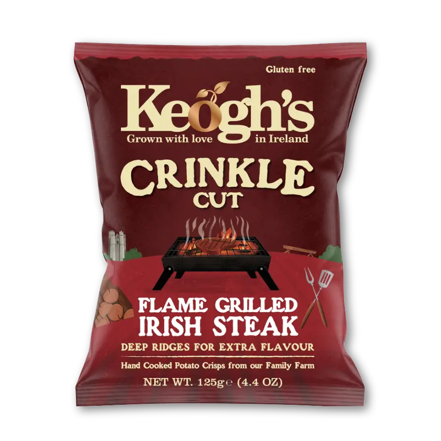 KEO Crinkle 125g FlameGrilledIrishSteak FOP