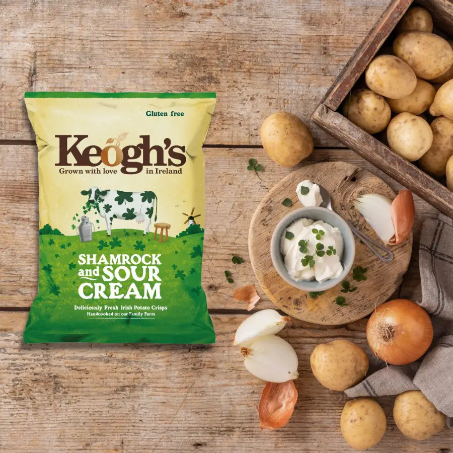 Shamrocks potatoes onions Sour cream crisps