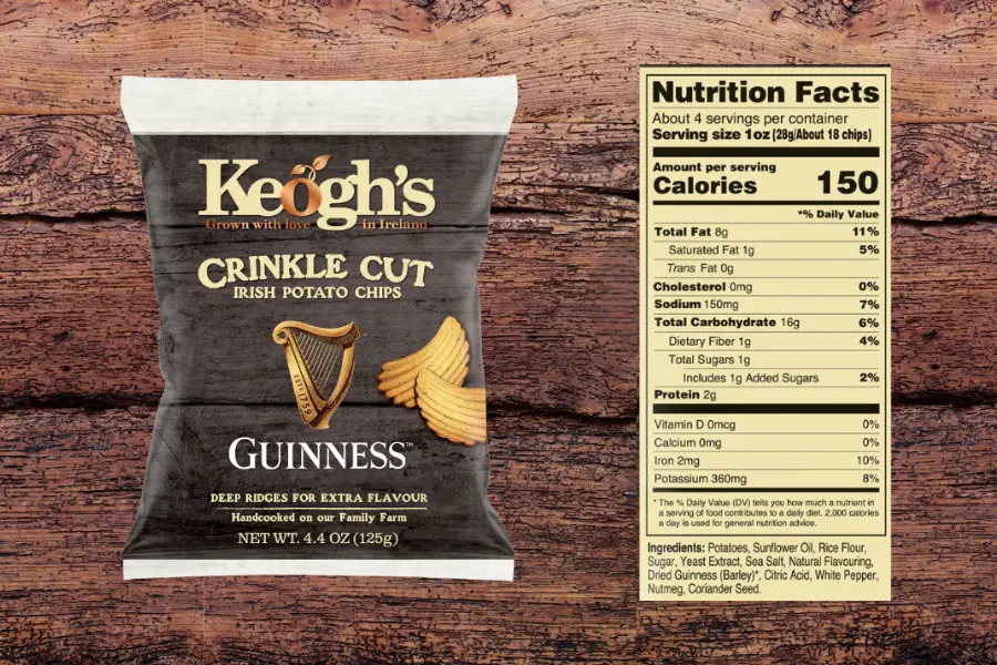 guinness flavour with nutrition fact sheet
