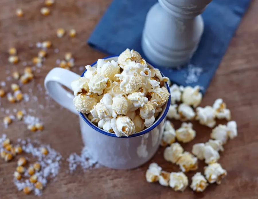 popcorn in cup with salt
