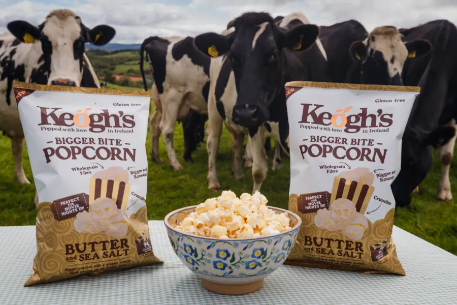 popcorn packets in front of cows