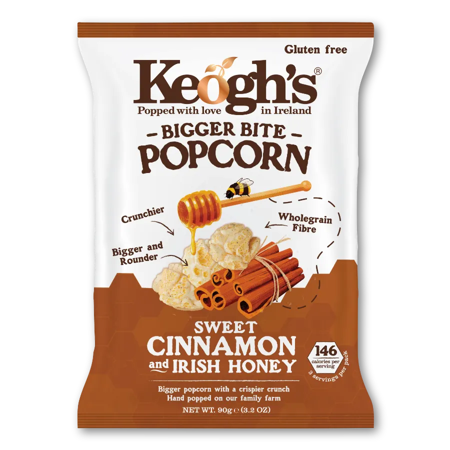 sweet cinnamon and honey popcorn packet