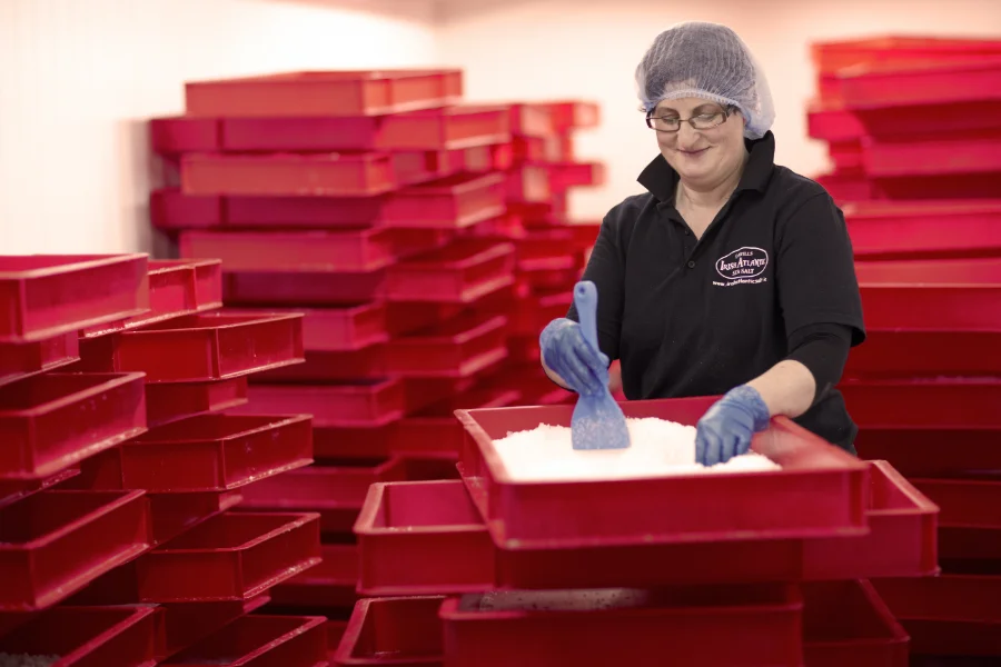 woman with salt tray