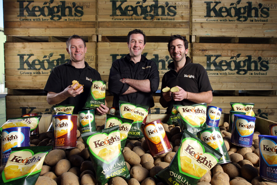 Tom, Ross & Derek at the launch of Keogh's Crisps.