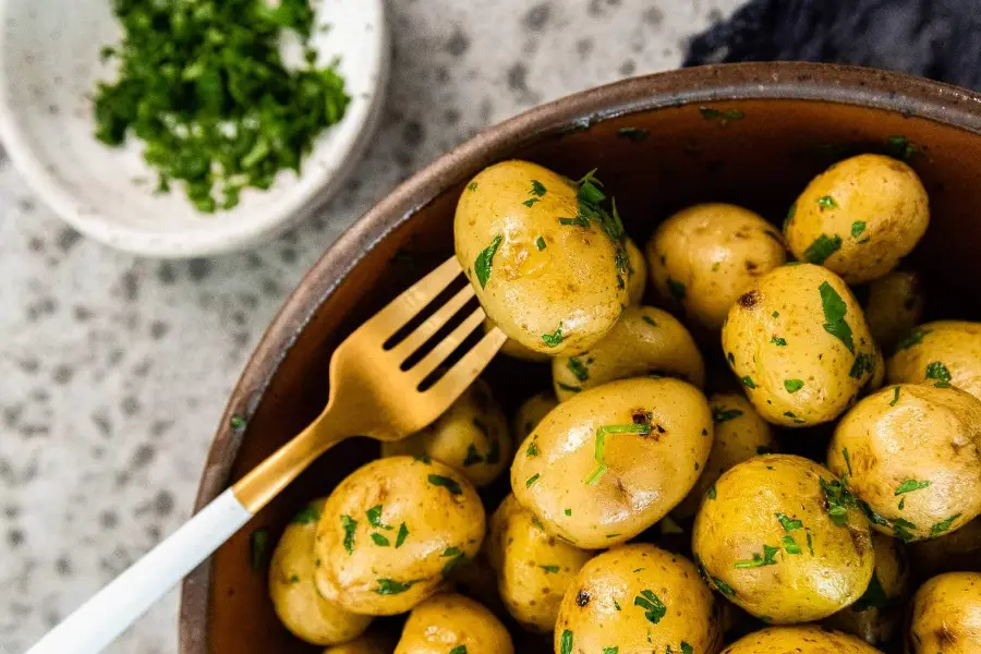 steamed baby potatoes
