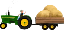 Tractor Illustrartion Pulling Trailer Of Potatos
